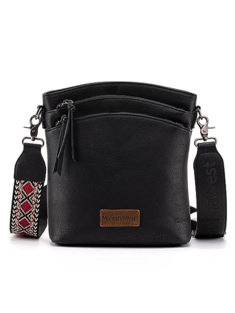 Montana West Multi Zip Pocket Crossbody Bag Adjustable Guitar Strap Eco Friendly